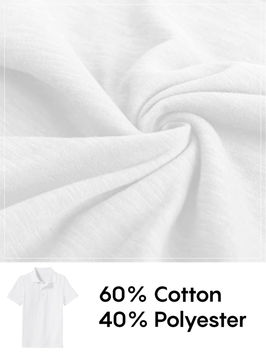 5-Pack School Uniform Tagless Polo Tshirt for Little Boys & Big Boys